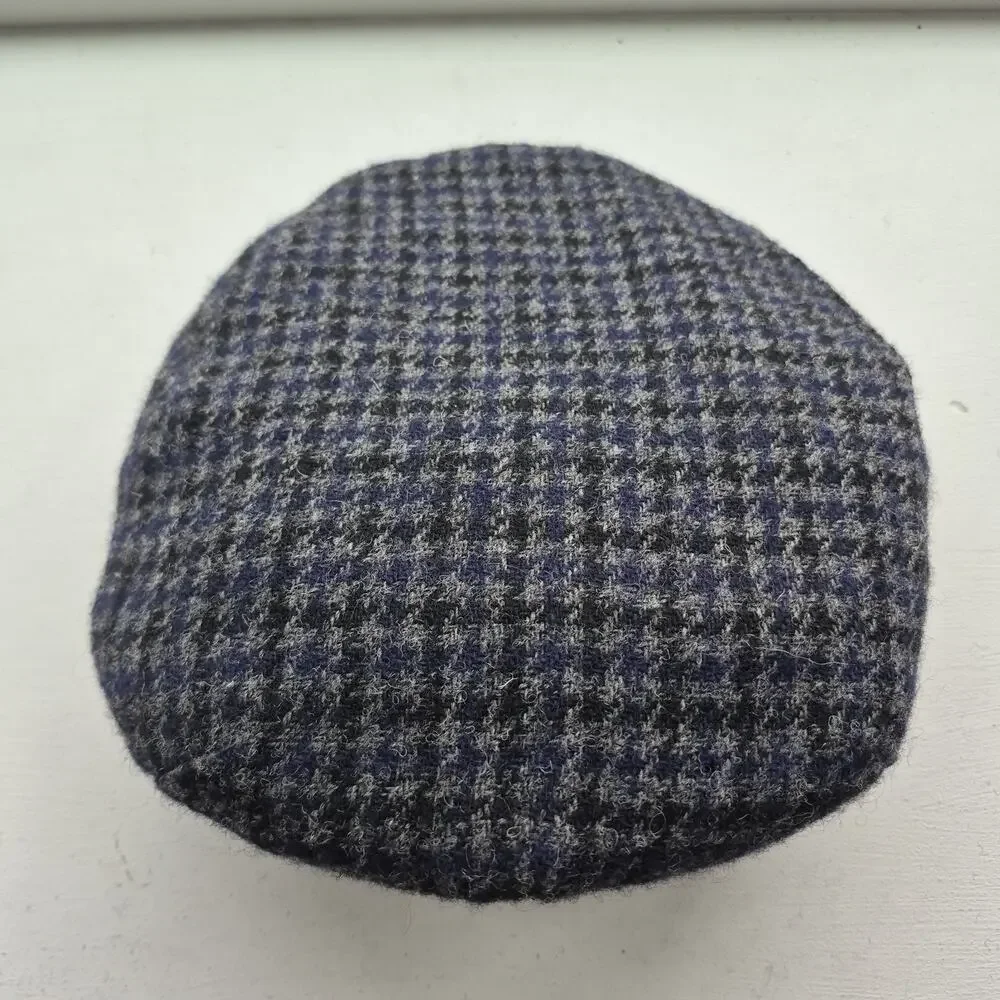 John Hanly Hat Cap 7 3/8 100% Wool Newsboy Cabbie Driver Men Flat Cap